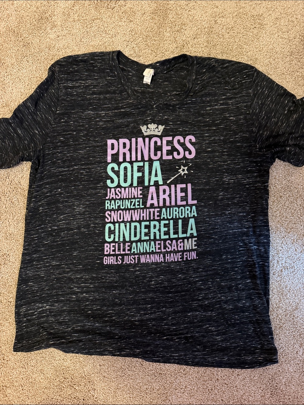 Black 'Princess' Graphic Short Sleeve Tee - Girls